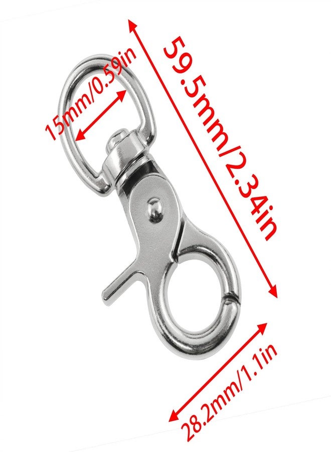 LoveIysp Lovelysp Zinc Alloy Key Chain Door Lock Pets Cage Hook Belt Clip Dog Leash Hooks for Webbing, leashes, pet Collars, Leash Rotation Clips (Silver 60mm) -2pcs - Image 4